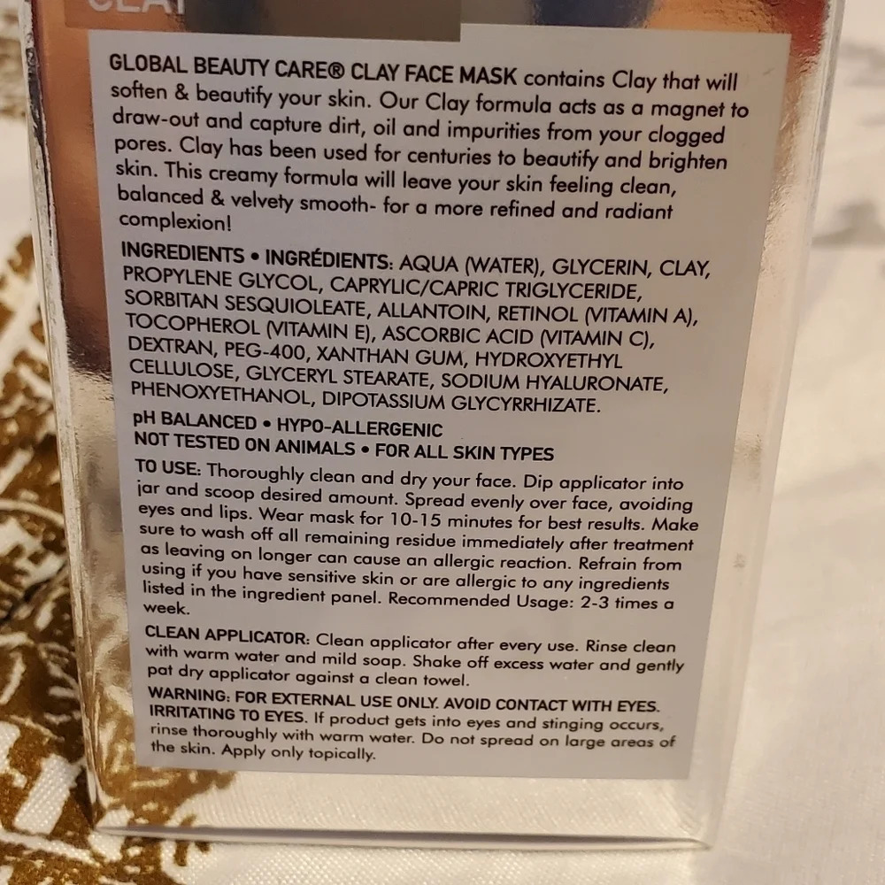 Global Beauty Clay Face Mask with Applicator 1.7oz - Picture 4 of 5